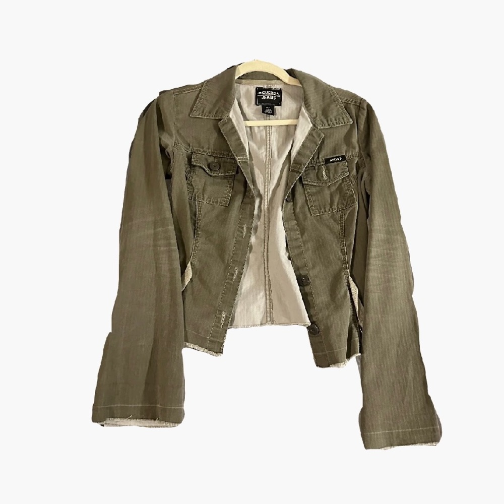 Guess Jeans Green Denim Jacket Khaki